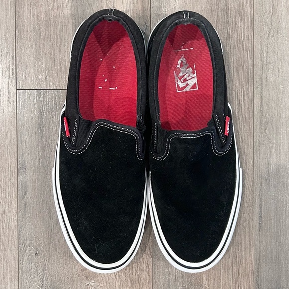 Vans Black and Red Slip-On Sneakers - Picture 1 of 7